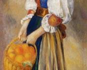 皮埃尔 奥古斯特 雷诺阿 : Girl with a Basket of Oranges